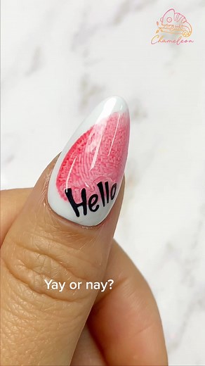 Chameleon Nail Art with Boyfriend's Fingerprint | Valentine's Day Nails