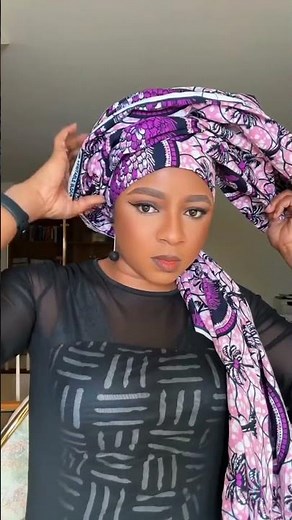 New headscarf tutorial on African wax print fabric ❤️❤️