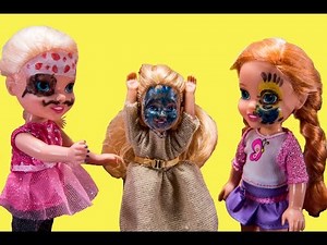 Elsa and Anna toddlers at the beauty salon- magic ice & snow & water splash and relax at the spa