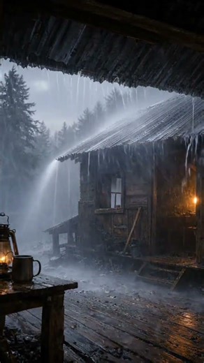 EXTREME HEAVY RAIN STORM ASMR 🌧️ | Deep Rain Sounds on Cabin Roof for Sleep #cozyrain #asmrrain