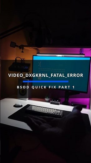 BSOD quick fix VIDEO_DXGKRNL_FATAL_ERROR part 1 #shorts