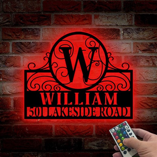 Personalized Address LED Sign, Custom House Number Wall Decor, Outdoor Neon Name Sign - Etsy