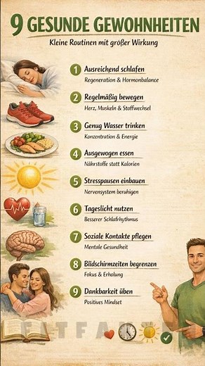 9 gesunde Gewohnheiten“ – Kleine Routinen mit großer Wirkung für Körper & Geist 🌿🧠