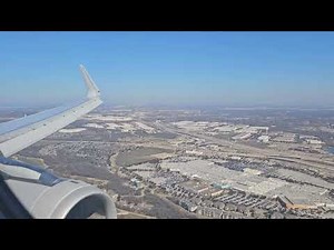 American Airlines Airbus A320 Neo landing DFW international airport