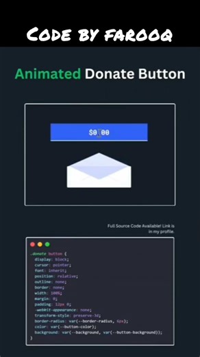 animated button ✅ design creative donate button 🔘#codingtips #javascriptcoding #foryou