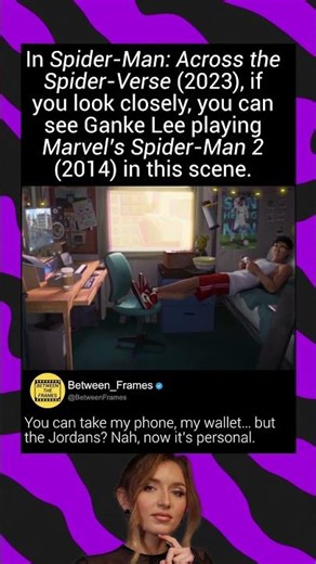 In Spider-Man: Across the Spider-Verse (2023), if you look closely, you can see Ganke Lee playing Ma