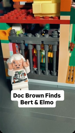 Silly Street | Doc Brown Finds Bert & Elmo #lego #muppets #backtothefuture #spiderman #parody | Instagram