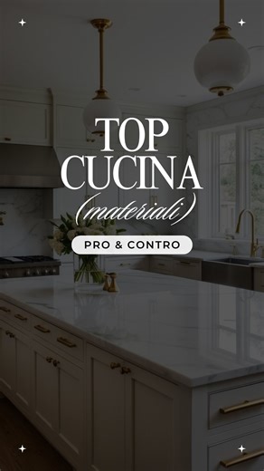 KALMA casa on Instagram: "Qual é il top perfetto? Dipende da come vivi la tua cucina. Ecco alcuni dei principali materiali utilizzati per il top della cucina: quarzo, grès , laminato, legno , marmo e acciaio inox. Ognuno ha i suoi pro e contro. Ci sarebbe taaanto altro da dire, sei hai altre curiosità scrivimi ✍🏻 💬 tu quale sceglieresti e perché? . . . . #cucina #interiordesign #topcucina #topcucine #topcucinagres #topcucinaquarzo #topcucinalaminato #topcucinamarmo #topcucinalegno #design #hom