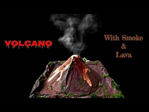 Volcano With Smoke & Lava. School project