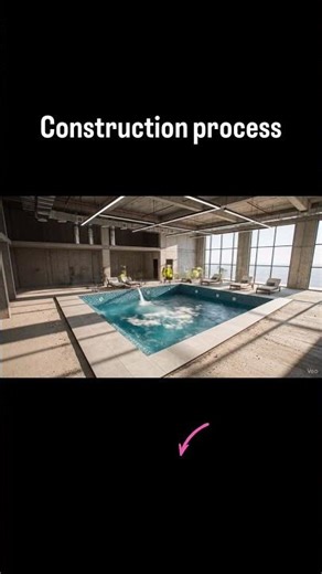 Empty Room ➡️ Luxury Pool 🌊 (Time-lapse) #shorts #swimmingpool #timelapse #interiordesign
