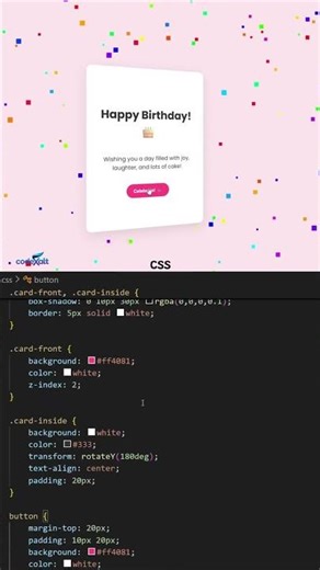 Birthday Animation 🎂using HTML, CSS and JavaScript #shorts#coding #programming#css #webdevelopment