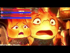 Elemental (2023) Dam Breaks Scene with healthbars 1/2