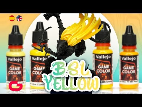 How to paint YELLOW using B.S.L. Vallejo System ( only 4 colors)