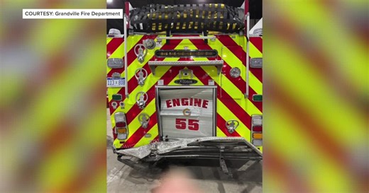 Grandville fire truck hit twice this year by drivers while responding to emergencies