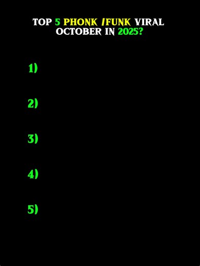 Top 5 Phonk / Funk Hits of October 2025