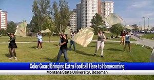 Montana State University Color Guard brings extra flare to homecoming