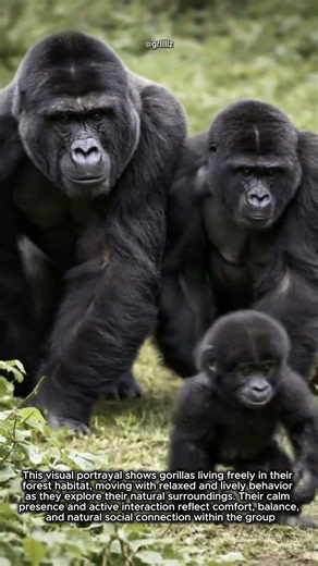 Gorillas Living Naturally and Comfortably in Their Forest Habitat