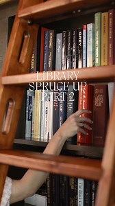 8.2K views · 209 reactions | Library spruce up part 2! Do we like the ladder color better? Should I do some run n buff on the ladder pole to make it more antique-y? I think I may just go for it! Lol Let me know below.  #diy #diyhomedecor #diyprojects #librarywall #ikeahack #librarybooks #librarydesign | Erin Buxton Martin | Facebook