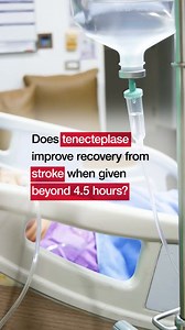 Intravenous tenecteplase administered 4.5 to 24 hours after symptom onset improved the likelihood of excellent functional outcome at 90 days in patients with acute ischemic #stroke due to non–large vessel occlusion and salvageable brain tissue, compared with standard medical treatment. In this randomized clinical trial, 43.6% of patients receiving #tenecteplase achieved a modified Rankin Scale score of 0 or 1 vs 34.2% with standard care, but use of tenecteplase was associated with a higher incid