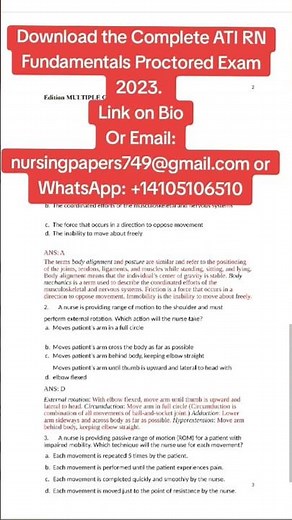 Actual ATI Fundamentals Proctored Exam 2023 with clear screenshots. #nursing #nursingstudent