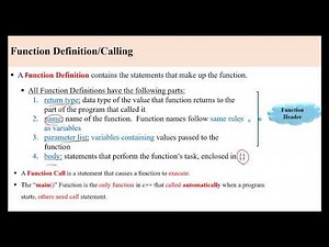 Lecture 10 : Functions in C++
