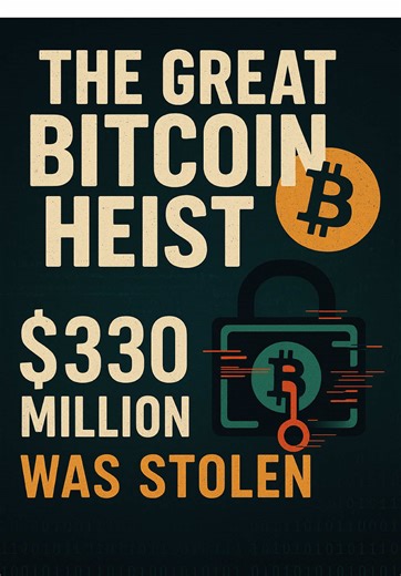 $330 million vanished—no guns, no masks, just code. Welcome to The Great #Bitcoin Heist. #web3hack #cryptocurrency #hack #btc #xmr #monero #330million
