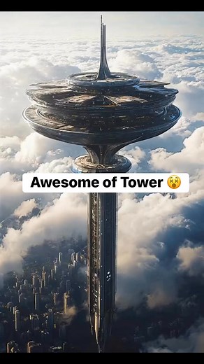 Futuristic tower rising above the clouds, showcasing advanced architecture and urban landscape.✅. #architecture #architecturelovers #architect #architecturaldesign | Architectural Studios | Facebook