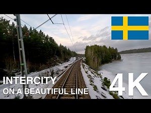 4K CABVIEW: InterCity on a beautiful line (Stockholm to Falun)