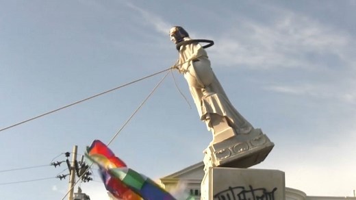 Video. Kolumbien: Kolumbus-Statue gestürzt