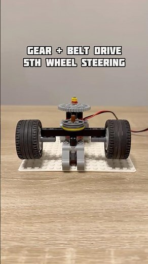 Gear + Belt Drive Fifth Wheel Steering #lego #technic #legotechnic #mechanical #diy