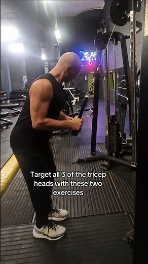 Target all 3 of the tricep heads with these 2 exercises