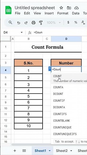 How to Create a COUNT Function in Google Sheets | Easy Example