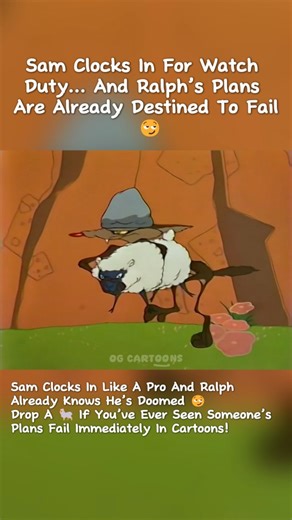 OG Cartoons on Instagram: "Sam clocks in and ralph already knows his plans are doomed 😏 Classic wolf vs sheepdog energy — one minute of peace, zero seconds later chaos. Old Looney Tunes never wasted time getting to the laughs. 💬 Drop a 🐑 if you remember watching this as a kid! #samthesheepdog #ralphwolf #looneytunesclassic [ "Sheep Ahoy" (1954), from Merrie Melodies Cartoon ] . . . . . #sheepahoy #samthesheepdog #ralphwolf #looneytunes #classiccartoons #vintageanimation #oldschoolcartoons #ca