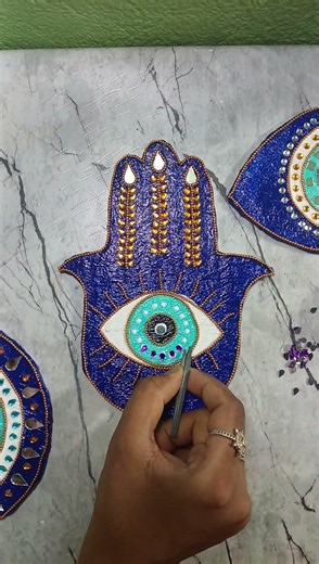 DIY Evil Eye Wall Hanging Using Cardboard & Clay 🧿