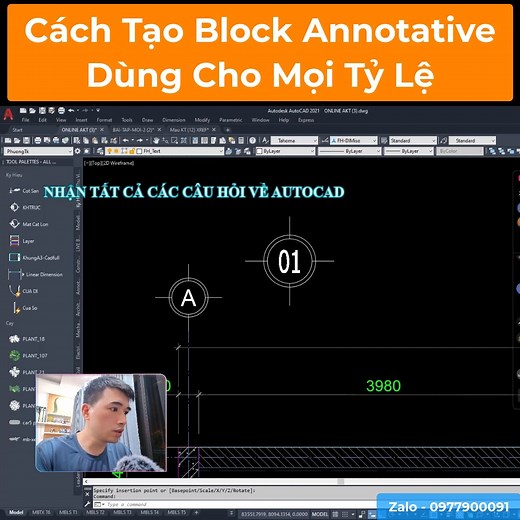 Cách Tạo Block Annotative Dùng Cho Mọi Tỷ Lệ #AutocadPhuongTk #BaiTapNoiThatPTK #LayoutSketchup | Phuong Tk