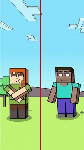 Minecraft Alex And Steve Gender Swap Challenge #animation #minecraft #genderswap