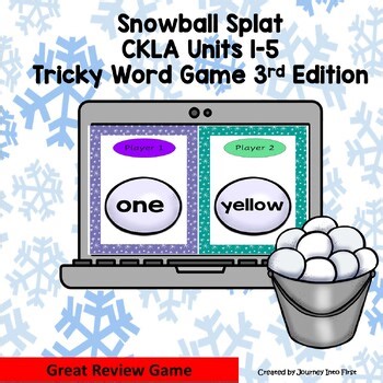 Snowball Splat 1st Grade CKLA Unit 1-5 Tricky Word Digital Game 3rd Edition