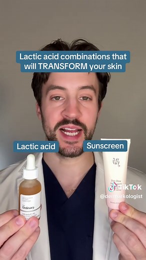 Lactic acid combinations that will TRANSFORM your skin! Here is how to use lactic acid and what other skincare it goes well with Do you use lactic acid? Let me know how it works for you ⬇️ #lacticacid #skincaretips #dermarkologist #dermatologist #skincareproducts