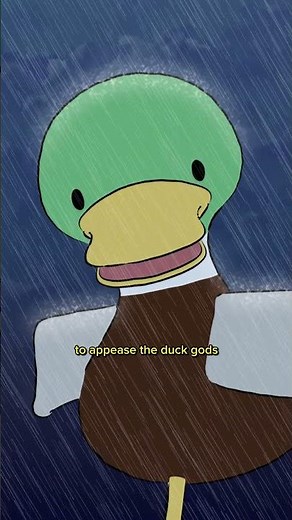 Ducks often stand still in rain. Likely to save energy and stay warm, but we have our own theory