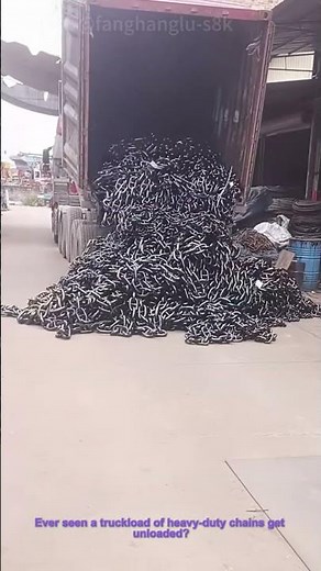 Huge Pile of Chains Unloaded from a Truck