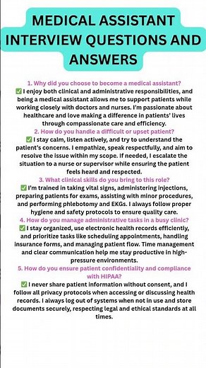 Medical Assistant interview questions and answers (pass your interview) #interview #medicalassistant