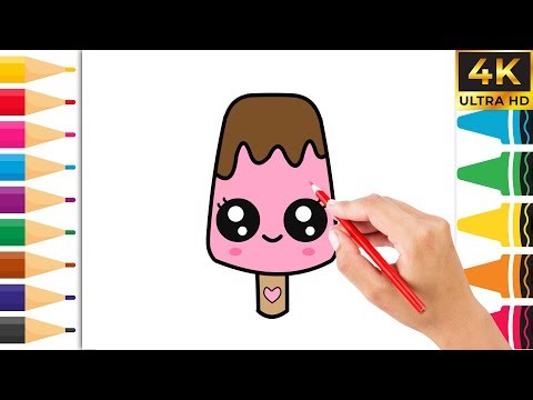 How to Draw Cute Ice Popsicle 🍦 | Easy Kawaii Drawing and Coloring for Kids