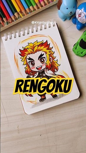 RENGOKU chibi🤏 drawing #demonslayer #shorts #trending #rengokukyojuro #infinitycastle #animeart