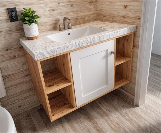DIY Floating Bathroom Vanity Plans, Shelves Building Plan - Woodworking Blueprint - Instant Download - Etsy