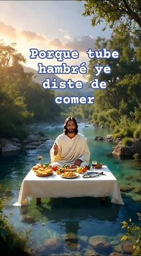porque tube hambré y me diste de comer , tuve sed y me diste de beber