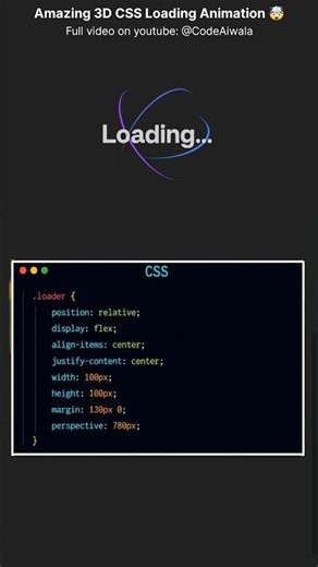 #css #uidesign Amazing 3D CSS Loading Animation HTML & CSS #javascript #webdesign #webdevelopment