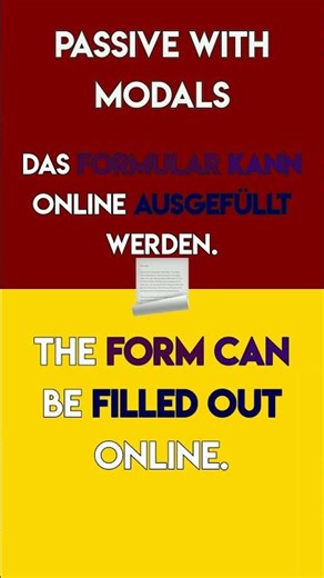 German Passive Voice with MODAL Verbs #shorts