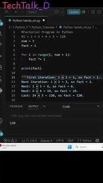 Python Hands-On #28 | Factorial Program in Python | Python Interview Question 🔥