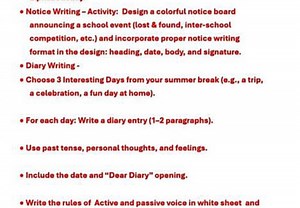 Notice WritingDesign a colorful notice board announcing a scho... | Filo