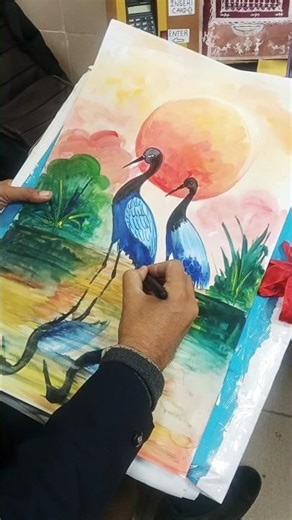 Easy and simple beautiful painting with poster colour #simple #art #painting #natureart #subscribe